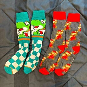 FREE WITH PURCHASE Nintendo Mario and Yoshi crew socks